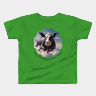 Bovine Takes Flight. Kids T-Shirt